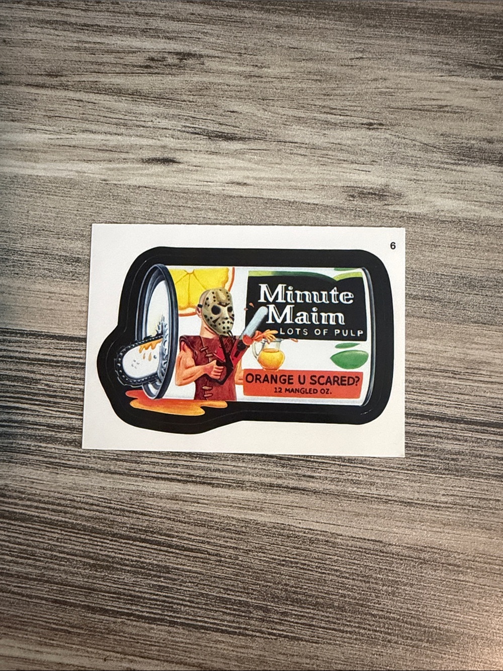 Jason Voorhees Minute Maim Wacky Pack trading card